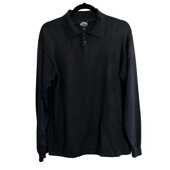 Tommy Bahama Mens Long Sleeve Modal/Cotton 2‎ Button Placket Sweater Gray Medium - Picture 1 of 11